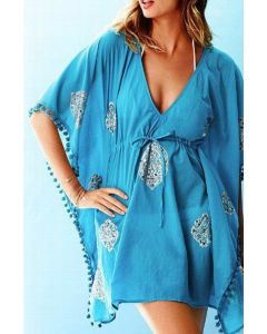 Moroccan Vacation Maxi Beach Kaftan Cover Up