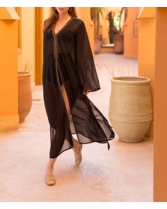 Moroccan Kaftan Style Beach Cover Up - Elegant Vacation Maxi Cover-Up
