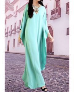 Moroccan Inspired Embroidered Kaftan Dress - Fashion Freedom
