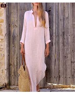 Embroidered Moroccan Kaftan Dress - Bohemian Chic Style