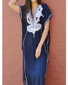 Moroccan Embroidered Kaftan Dress | Boho-Chic Statement Piece