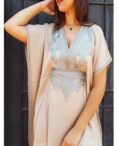 Chic Moroccan Embroidered Kaftan Dress 233 - Bohemian Style Statement