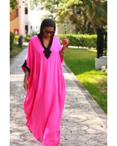 Moroccan-inspired Bohemian Kaftan Dress with Intricate Embroidery