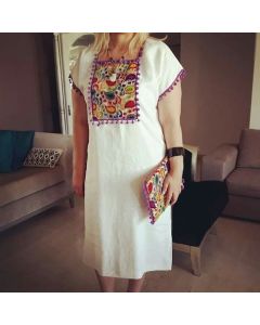 Moroccan Embroidered Kaftan Dress - Bohemian Style