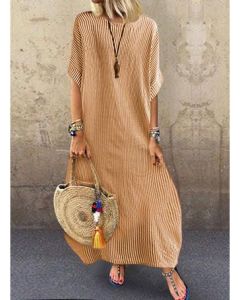 Moroccan Embroidered Kaftan Dress - Stylish Bohemian-Chic Garment