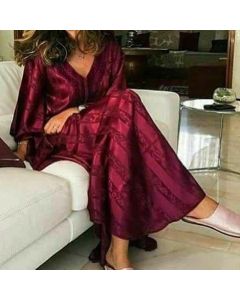 Moroccan-Inspired Embroidered Kaftan Dress | Bohemian Chic Style