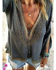 Moroccan Bohemian Kaftan Dress with Exquisite Embroidery