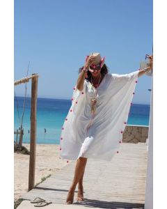 "Moroccan Kaftan Inspired Beach Cover Up - Elegant and Versatile Dress for Summer Days and Vacations"