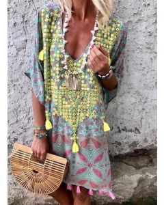 Moroccan Vacation Maxi Beach Cover Up - Elegant Kaftan Style