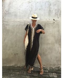 Elegant Moroccan Kaftan Dress with Intricate Embroidery