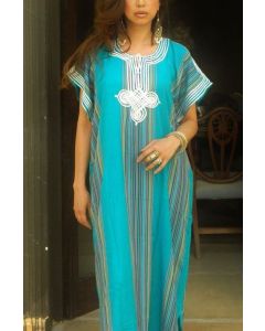 Embellished Moroccan Kaftan Dress - Trendy Bohemian Style
