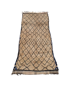 Vintage Moroccan Diamond Brown Beni Ourain Wool Rug