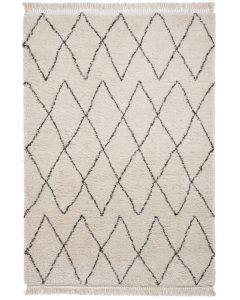 Authentic Moroccan Beni Ourain Wool Rug | Geometric Diamond Pattern | White Background