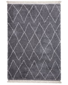 Luxury Grey Beni Ourain Diamond Pattern Wool Rug