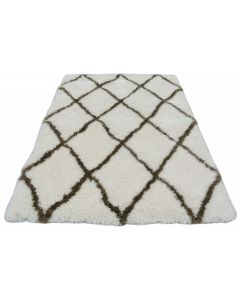 Luxurious Handwoven Beni Ourain Rug with Geometric Diamond Pattern