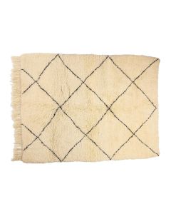 Authentic Moroccan Beni Ourain Wool Rug - Geometric Diamond Pattern