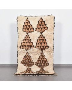 Beni Ourain Wool Rug | Large Diamonds, Black Border