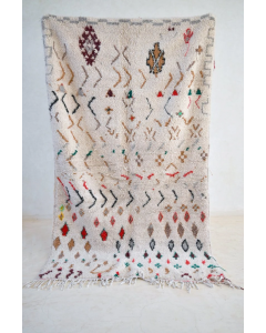Vintage Moroccan Beni Ourain Wool Rug - Geometric Patterns & Tribal Symbols