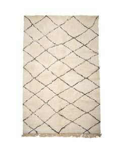 Timeless Moroccan Diamond Pattern Wool Rug - Vintage Charm