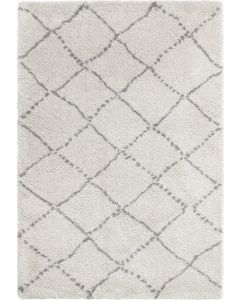 Authentic White Moroccan Beni Ourain Diamond Pattern Wool Rug
