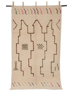 Handmade Moroccan Beni Ourain Geometric Wool Rug