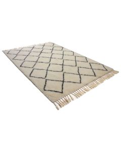 Moroccan Beni Ourain Wool Rug - Geometric Diamond Pattern