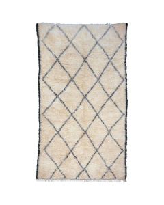 Handwoven Moroccan Beni Ourain Wool Rug | Geometric Diamond Pattern