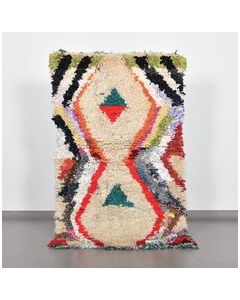 Vintage Moroccan Wool Berber Rug - Handwoven Abstract Tribal Artistry