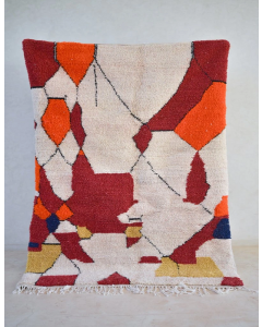 Moroccan Berber Hybrid Wool Rug - Abstract Tribal Design