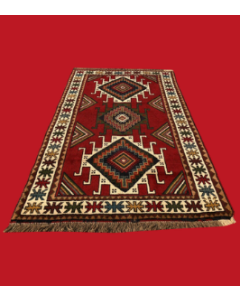 Moroccan Amazigh Handwoven Berber Rug in Rich Red Hue