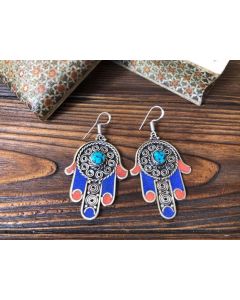 Moroccan Style Geometric Earrings - Handcrafted Unique Design