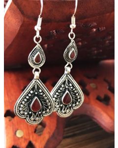 Moroccan Tuareg Berber Geometric Earrings - Handcrafted Statement Accessory