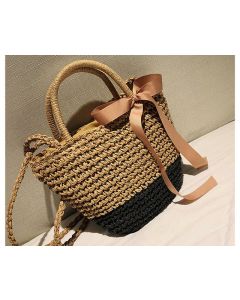 Eco-Friendly Handwoven French Market Basket - Versatile Design for Shopping, Beach, and Storage