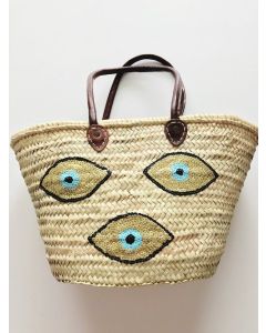 French Market Basket Handwoven by Moroccan Artisans
