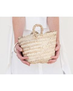 French Market Basket - Handmade Eco-Friendly Straw Handled Storage Basket