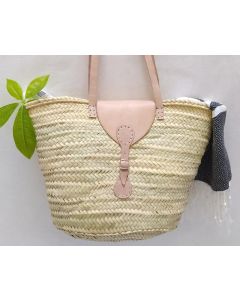 Pink Moroccan Handwoven French Market Basket - Ethical Chic Storage