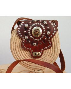 Moroccan Straw Handbag Backpack - Eco-Friendly Berber Craft