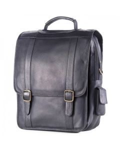 Handmade Black Leather Laptop Bag | Fez Tanneries