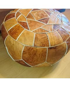 Luxurious Genuine Leather Moroccan Pouf - Handcrafted in Morocco