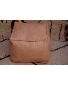 Moroccan Leather Square Poufs - Marrakech Crafted Luxe Seating
