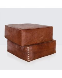 Handcrafted Moroccan Leather Poufs - Genuine, Cozy Seating