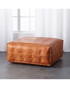 Handcrafted Moroccan Leather Pouf - Boho Elegance and Comfort