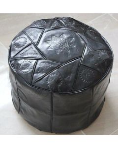 Luxury Moroccan Leather Pouf - Handcrafted Genuine Leather Seating