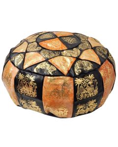 Moroccan Handmade Leather Pouf | Premium Quality & Customizable