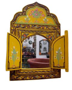 Vintage Yellow Floral Moroccan Mirror for Elegant Home Décor
