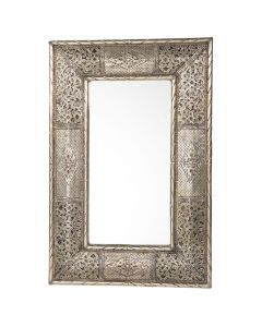 Moroccan Metal Mirror with Engraved Designs - Handmade and Stylish