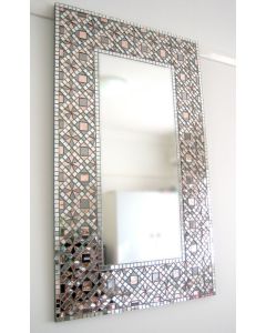 Moroccan Mosaic Tile Inlay Mirror - Handcrafted Exotic Accent