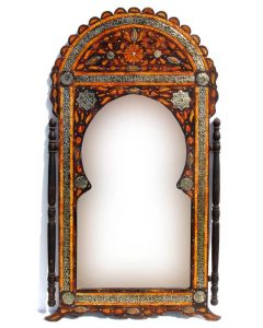 Geometric Moroccan Mirror with Hand-Painted Details