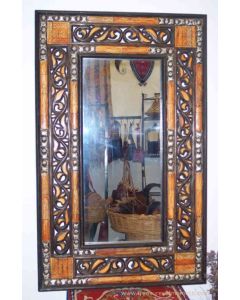 Moroccan Arabesque Vintage Mirror - Intricate Brass Engraving