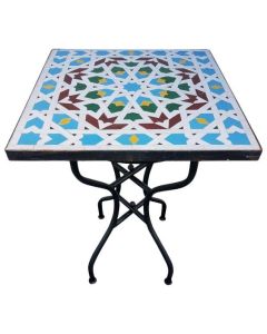 Moroccan Mosaic Table 100 - Handcrafted Artisanal Mosaic Bistro Table